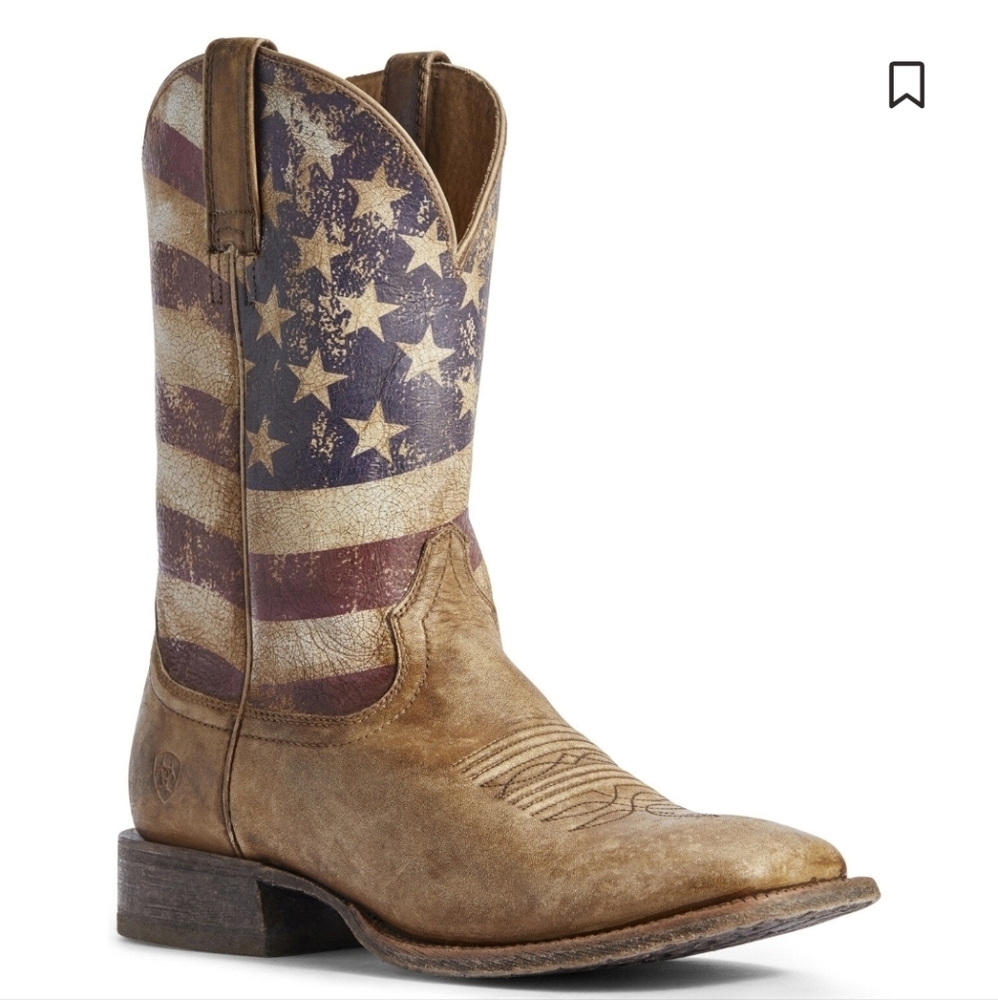 Ariat Men's Circuit Proud American Flag Western Boots - Broad Square Toe